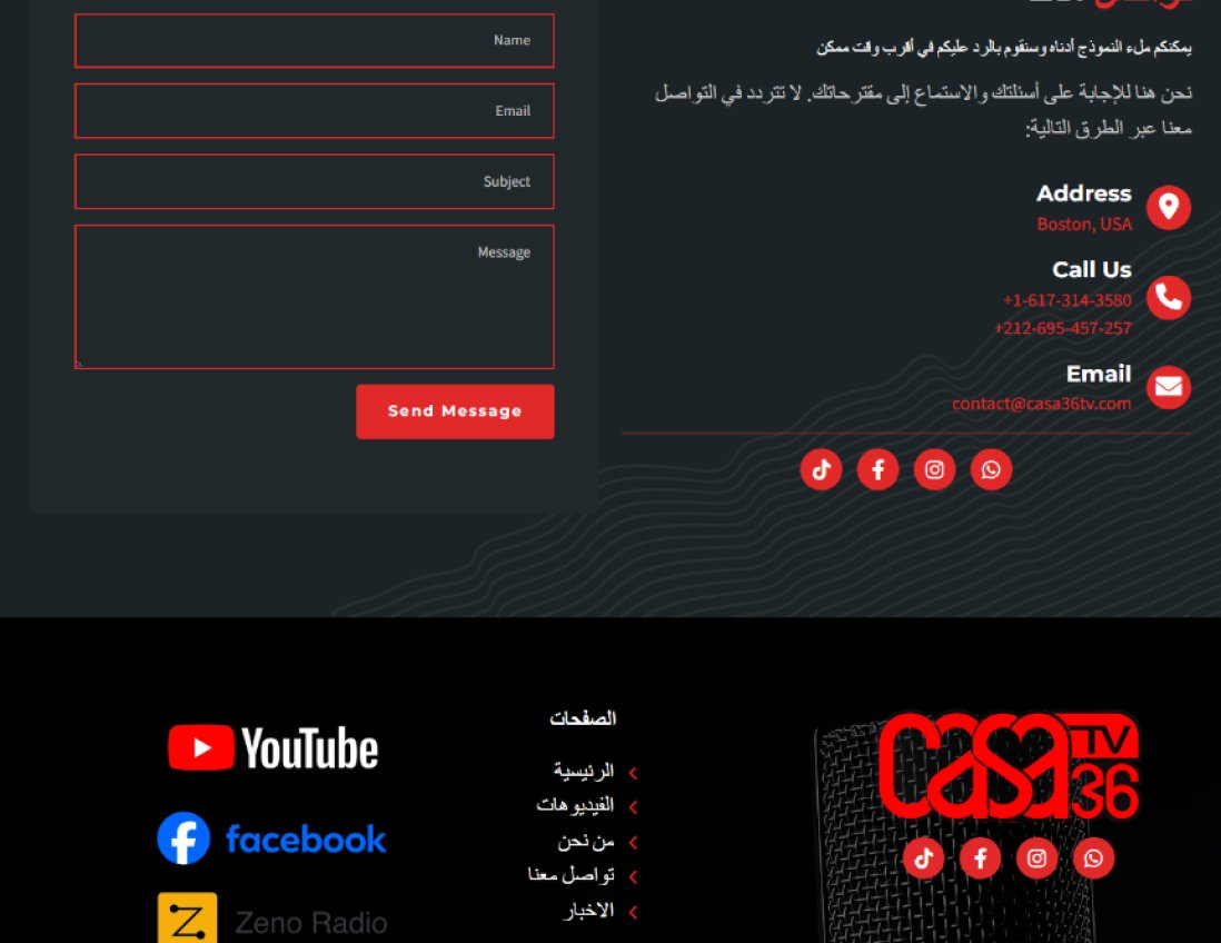 casa36tv website screenshot desktop version