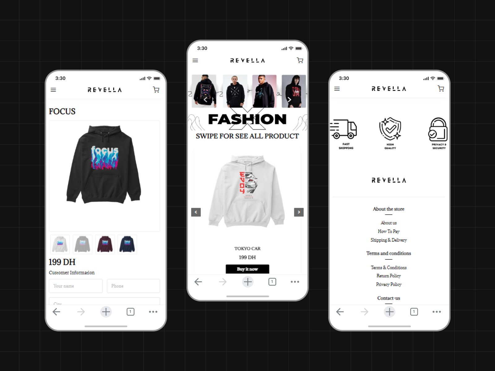 revella ecommerce website made by qodiv