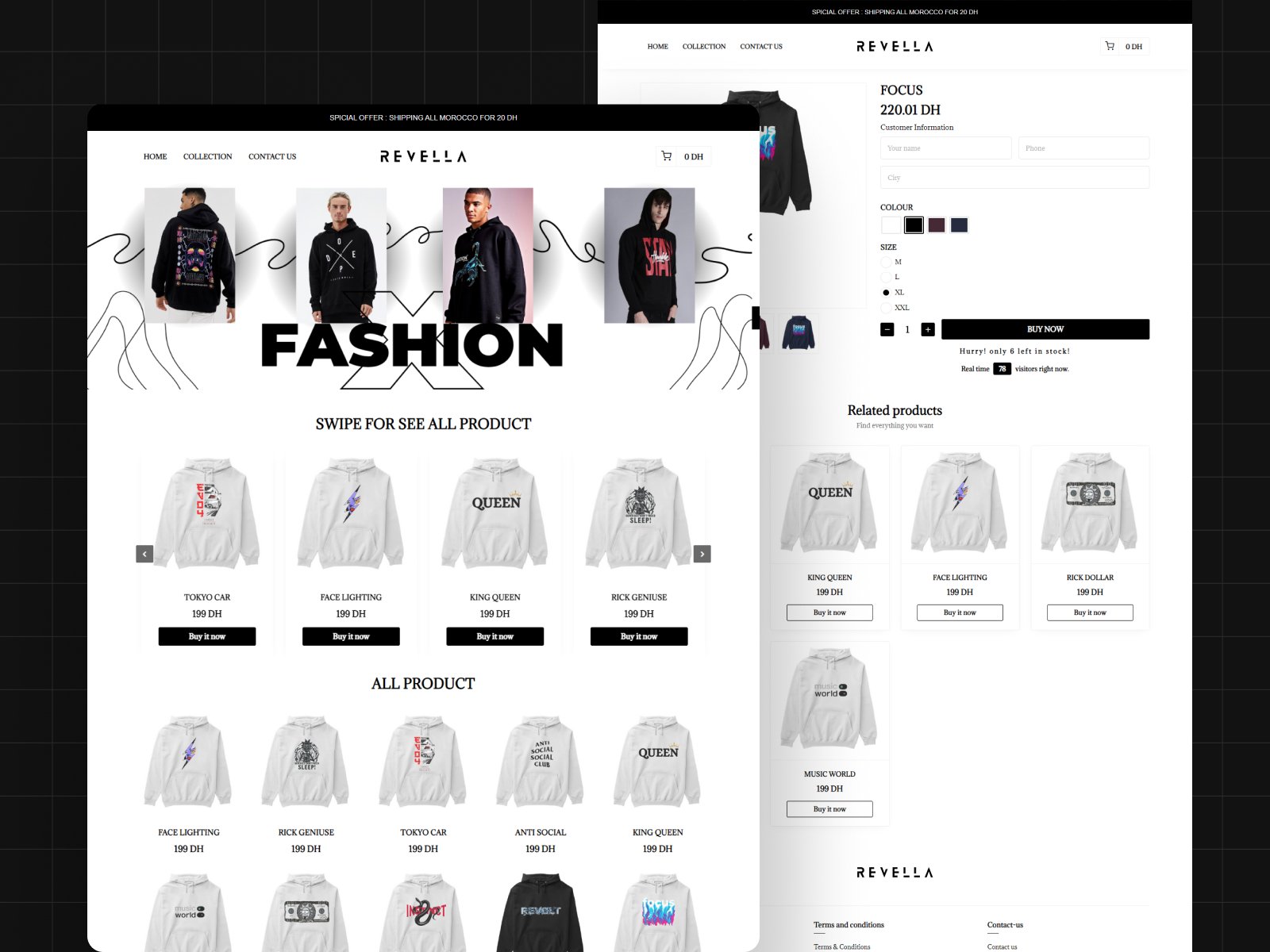 revella shop ecommerce website made by qodiv